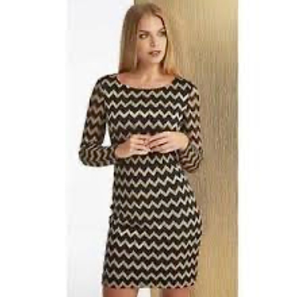 Nine West black and gold striped dress Size 10